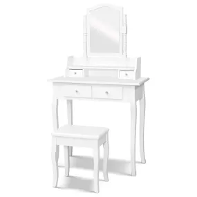 Dressing Table Stool Mirror Jewellery Cabinet White Tables Drawers Box Organizer