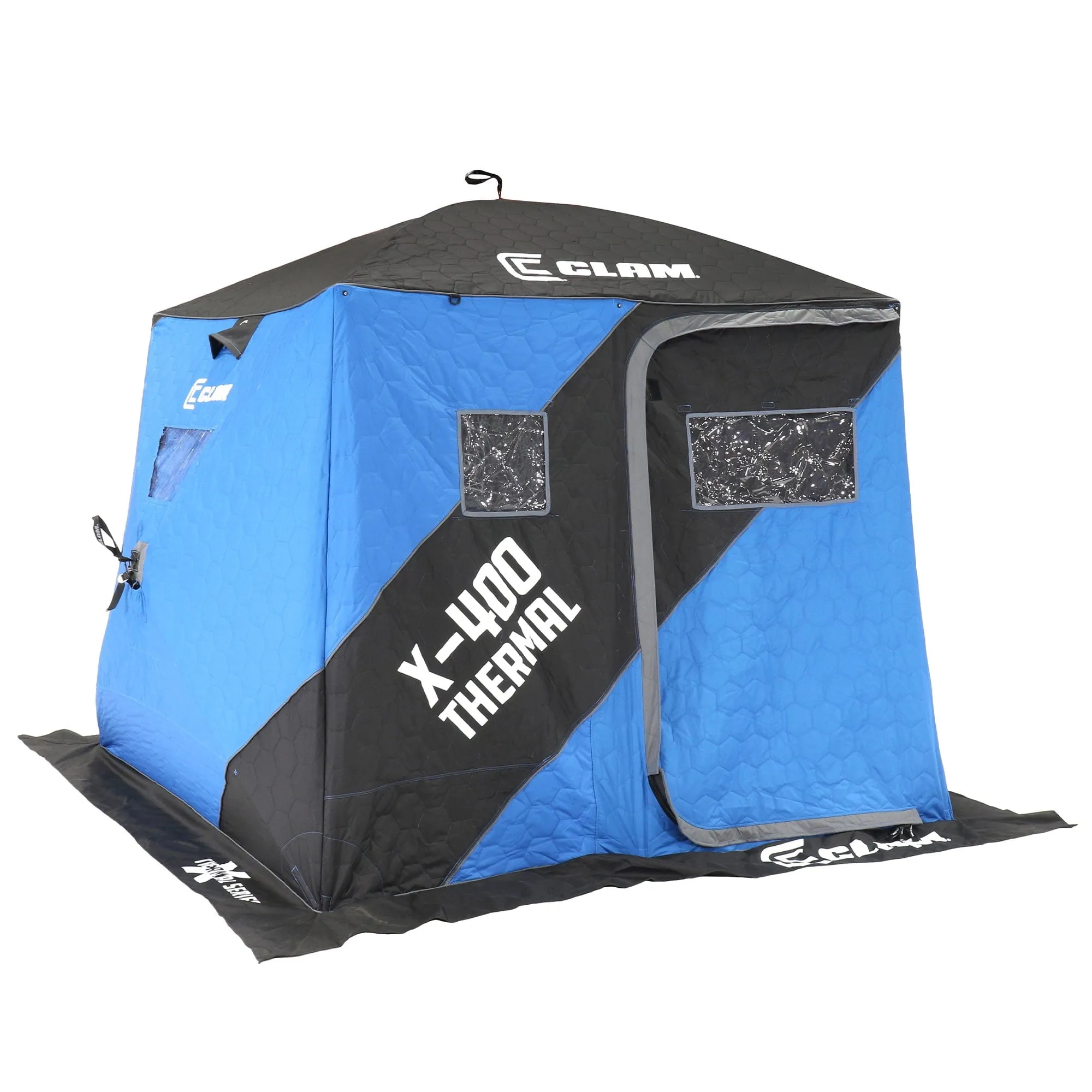 everyday X-400 Portable 4 Person 8' Pop Up Ice Fishing Thermal Hub Shelter Tent