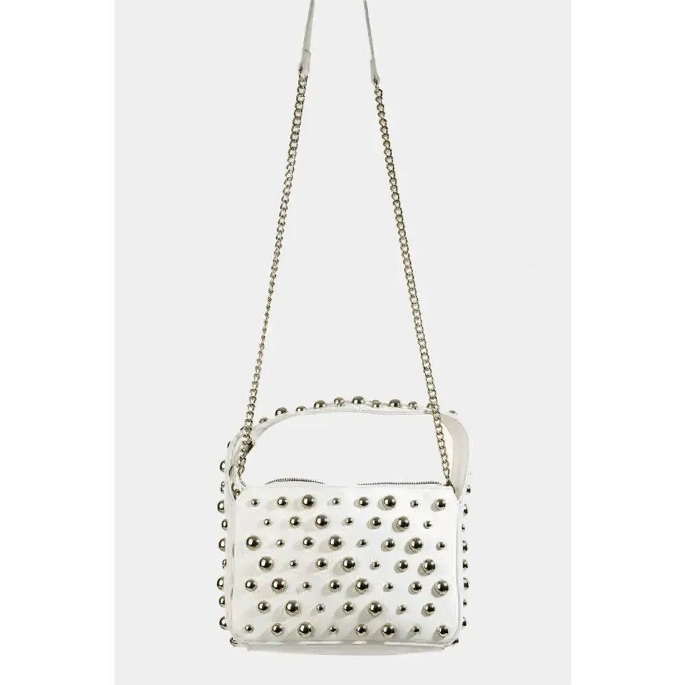 Fame Ball Studded Square Handbag Elevates Luxury Fashion for Women