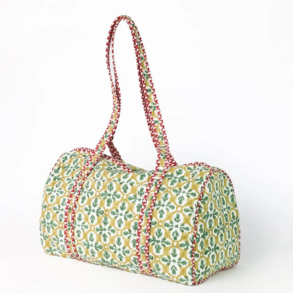 Fleur de Lis Geo Saffron Duffel Bag