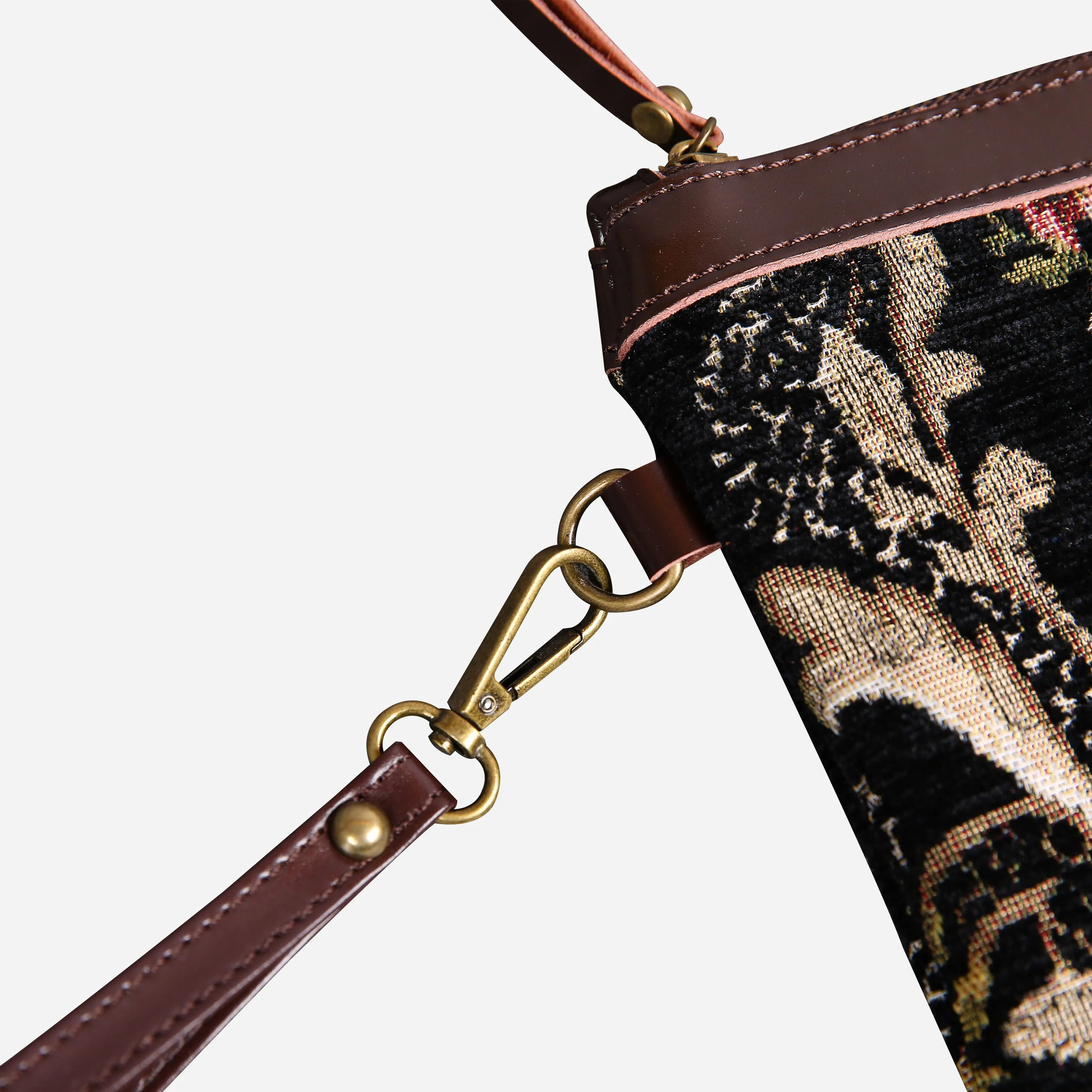 Floral Black Wristlet Clutch