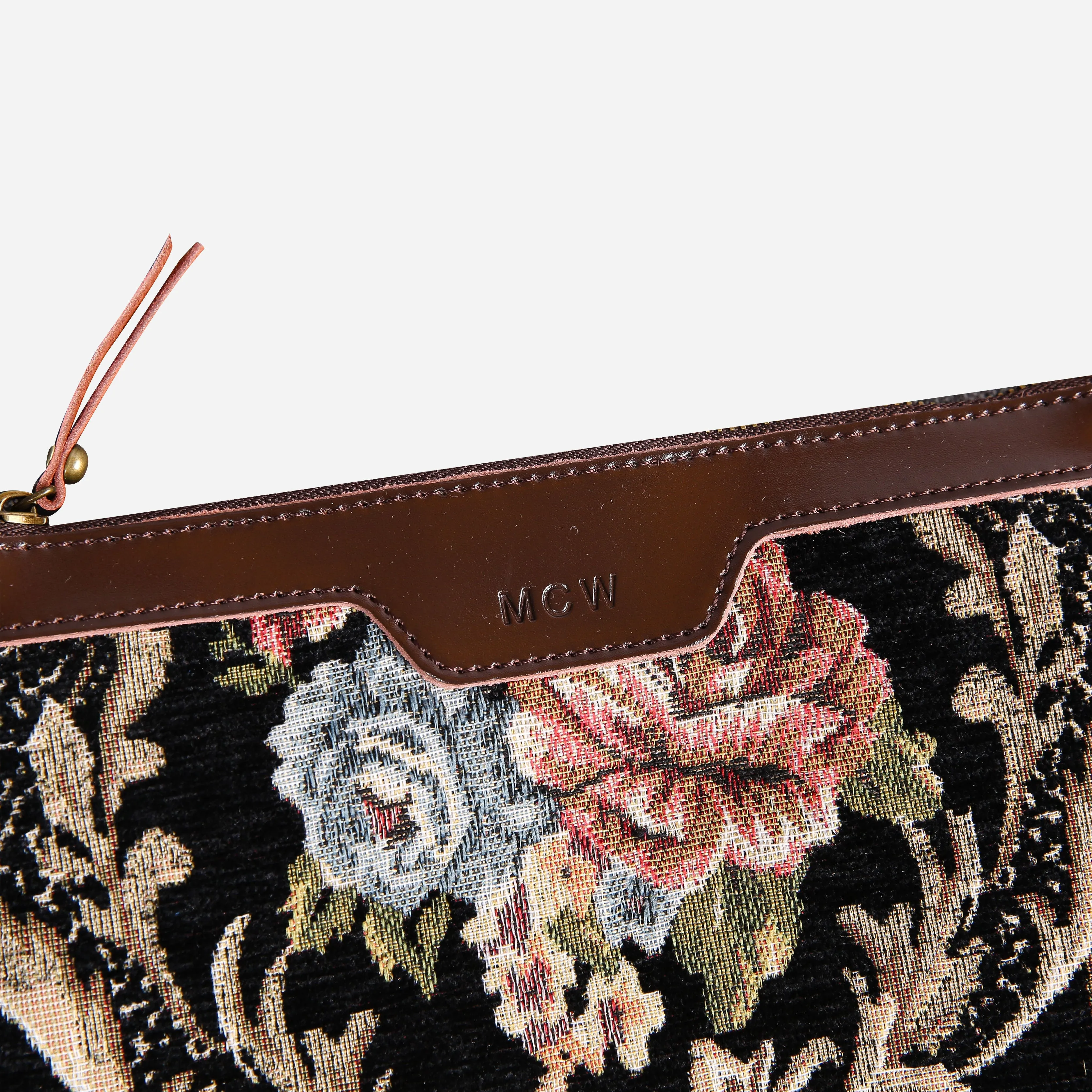 Floral Black Wristlet Clutch