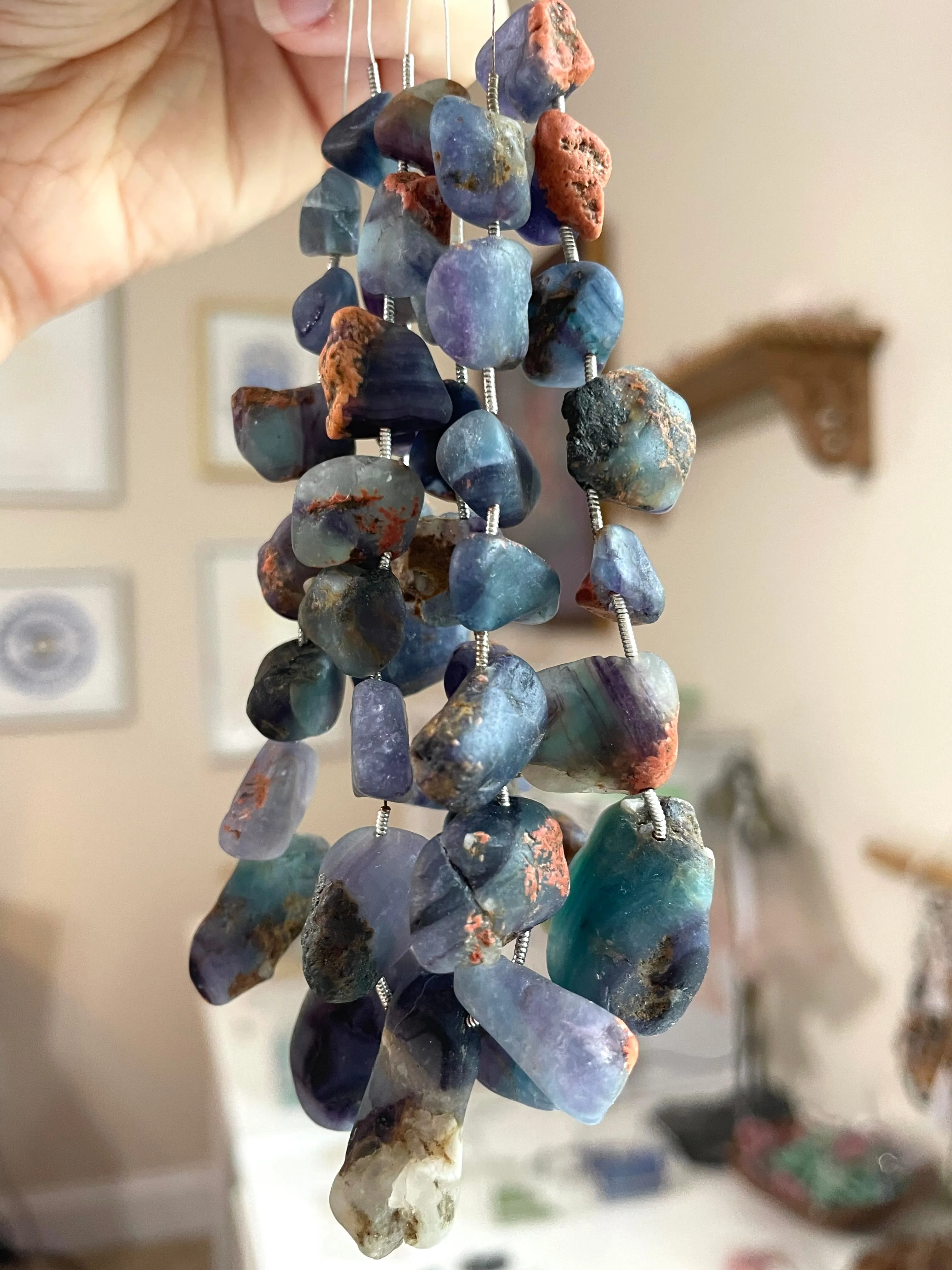 Fluorite pebble crystal necklace