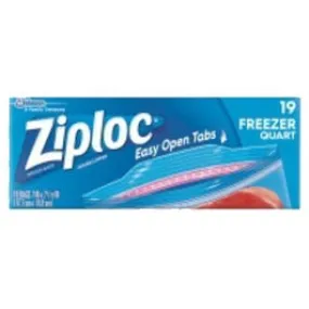 Freezer Bags, Gripper Zipper, 1-Qt., 19-Ct.