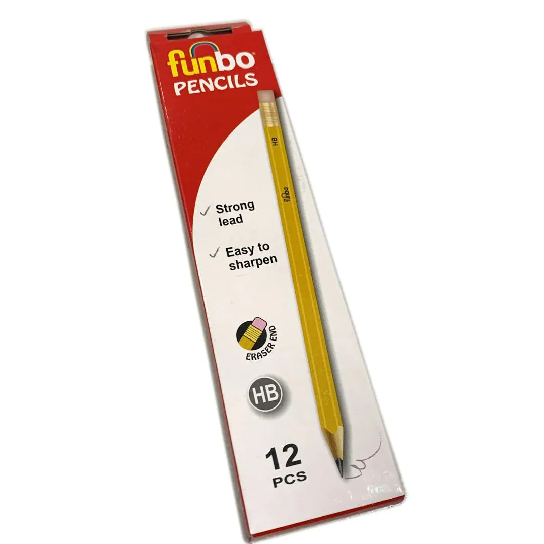 Funbo HB Pencil Yellow & Eraser Pack