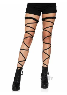 Garter Leg Wrap Set - One Size - Black