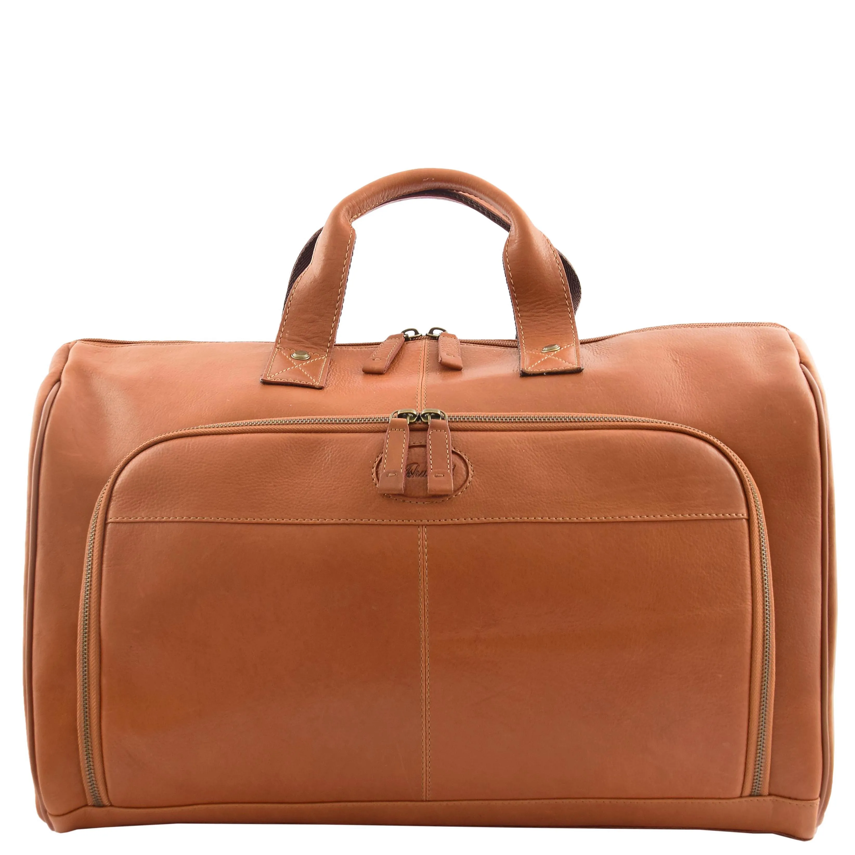 Genuine Leather Travel Holdall Overnight Bag HL015 Tan