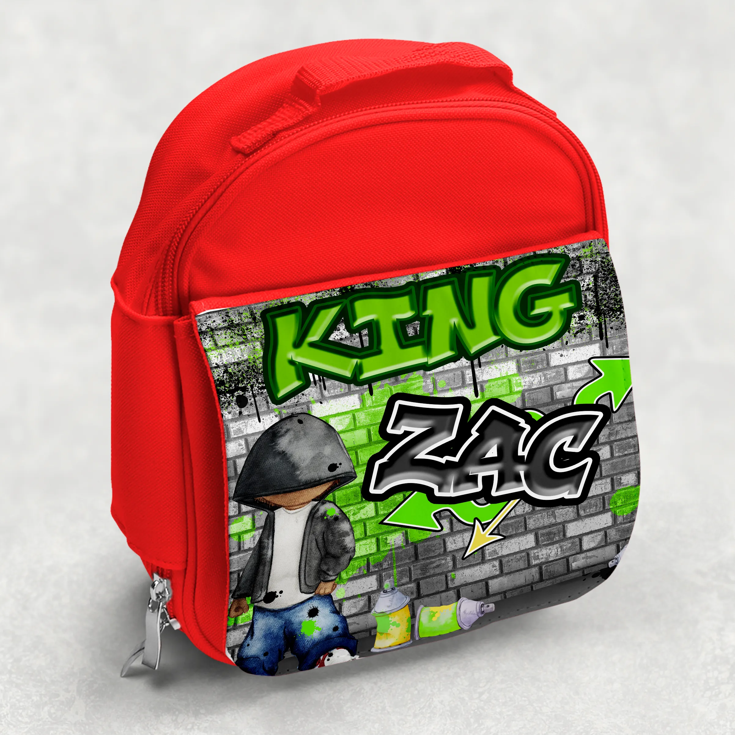 Graffiti Artist Personalised Kids Insulated Lunch Bag