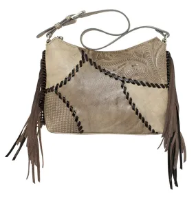 Gypsy Patch Zip Top Shoulder Bag - Sand