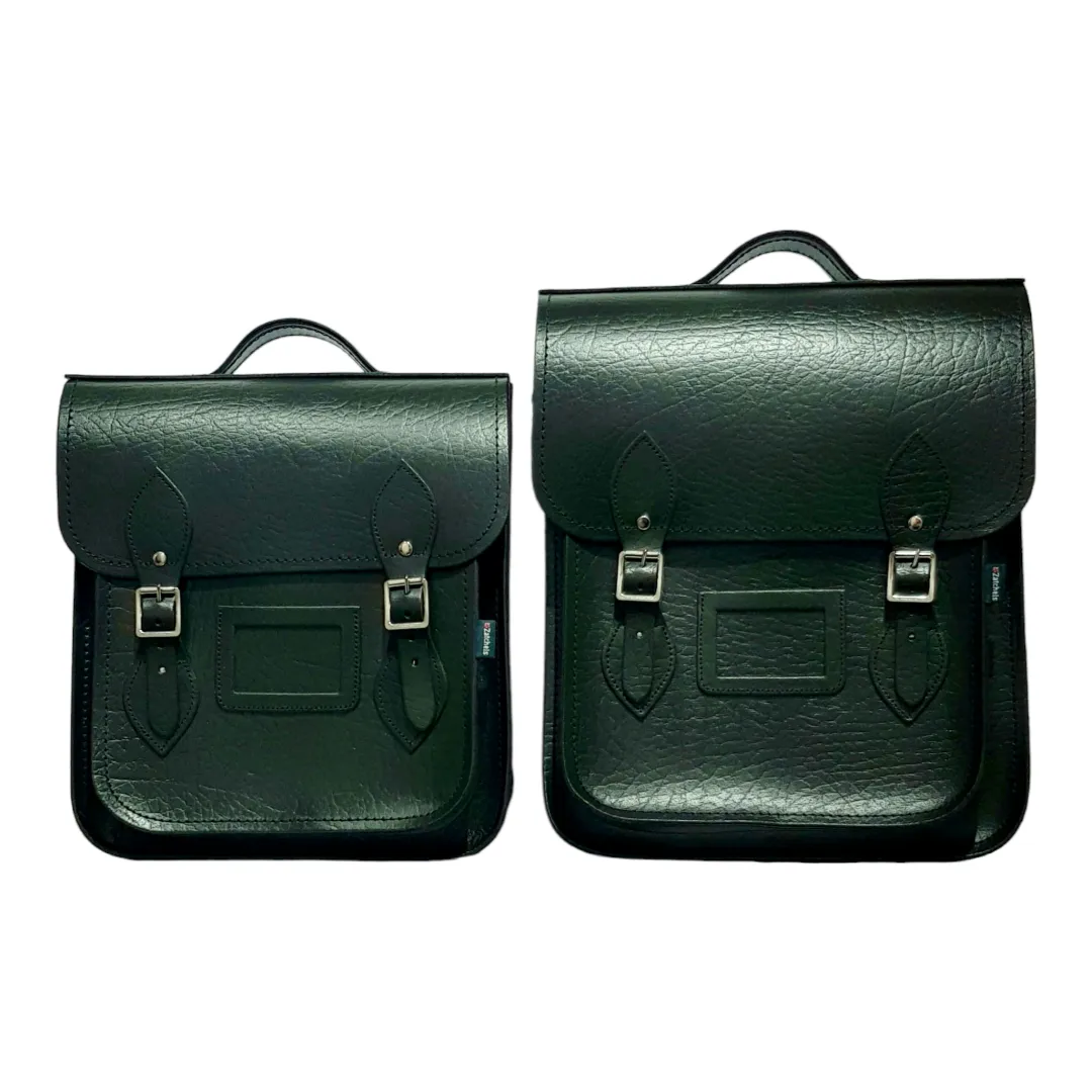 Handmade Leather City Backpack - Executive - British Racing Green