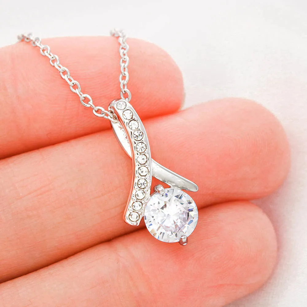 Happy Anniversary Ribbon Pendant Necklace