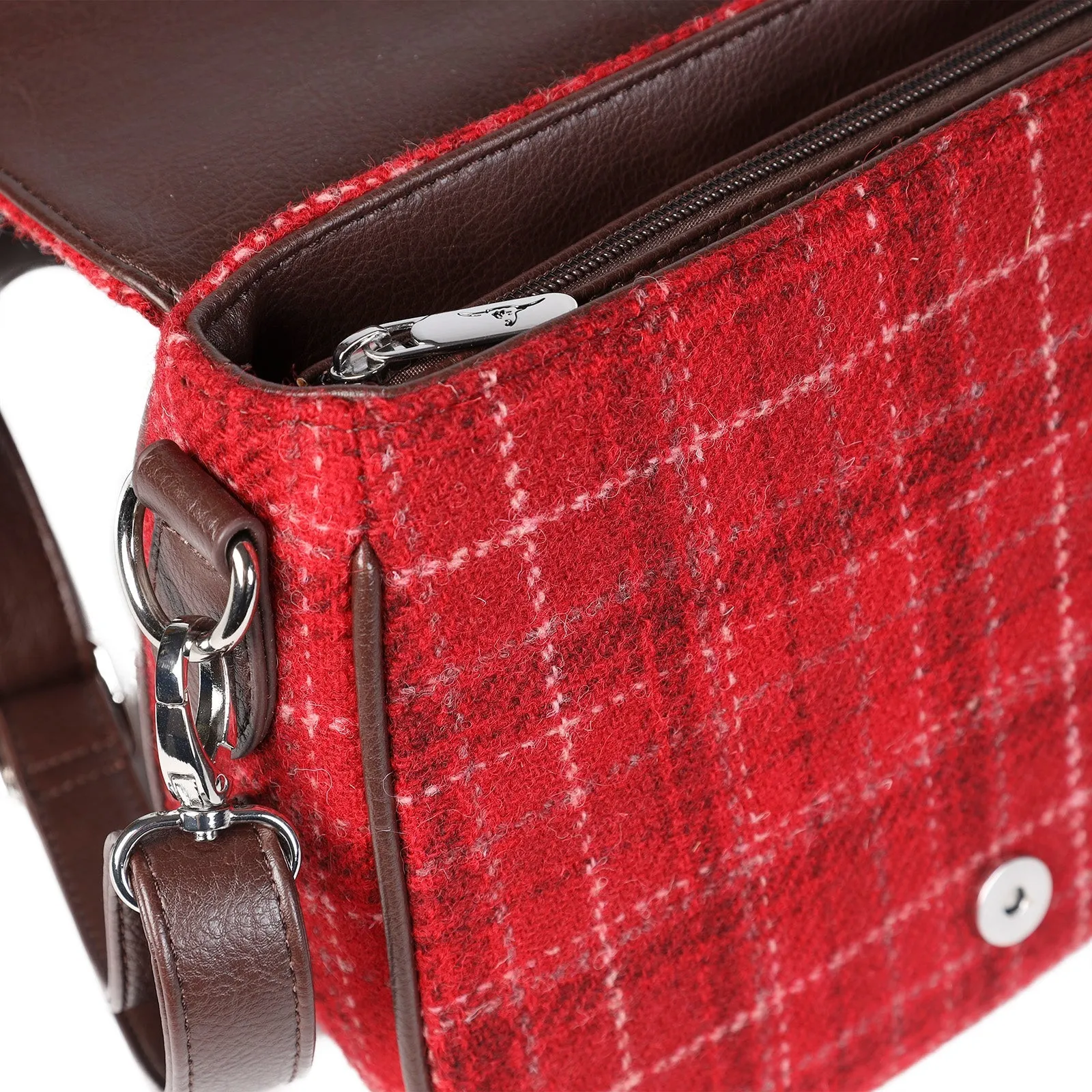 Harris Tweed Ladies Shoulder Bag - Beauly Red Check