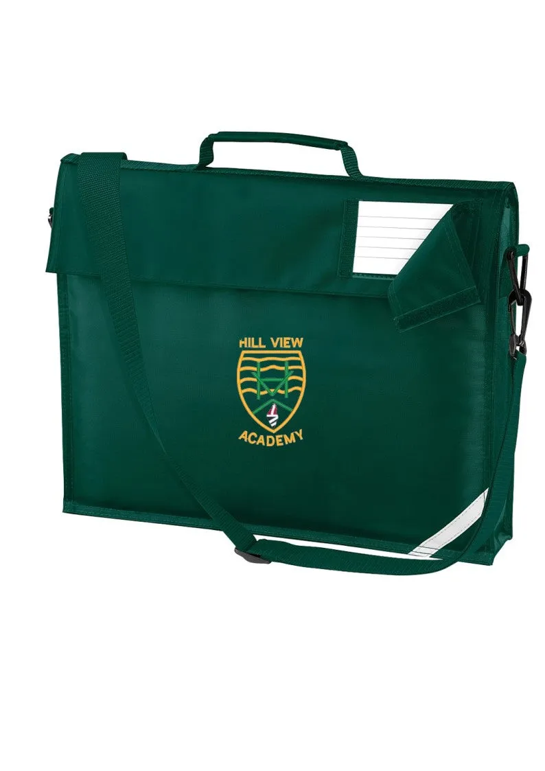 Hill View Academy - Sunderland Bottle Green Book Bag with Shoulder Strap