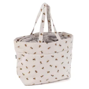 Hobby Gift: Craft Bag (L): Drawstring: Bee: Item size: (d/w/h) 18 x 32 x 34cm.