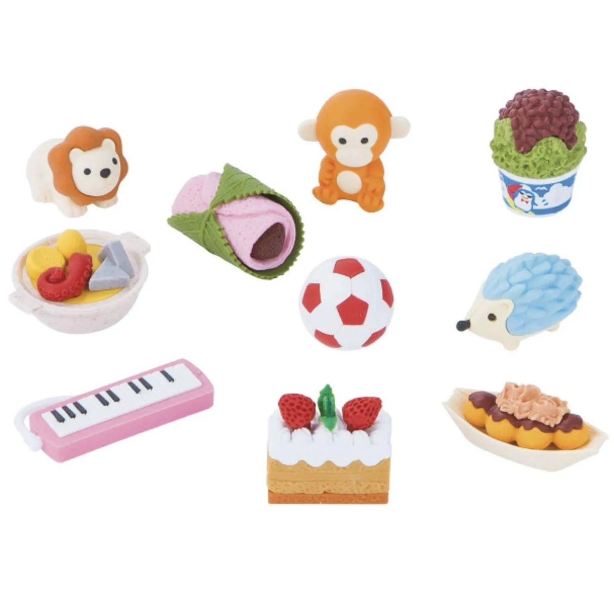 IWAKO ERBBOX001-1 Cute Safety Non-toxic Modeling Food Animal Eraser Single Entry (Random Shipment)