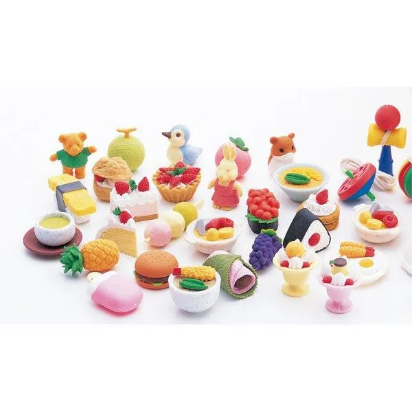 IWAKO ERBBOX001-1 Cute Safety Non-toxic Modeling Food Animal Eraser Single Entry (Random Shipment)