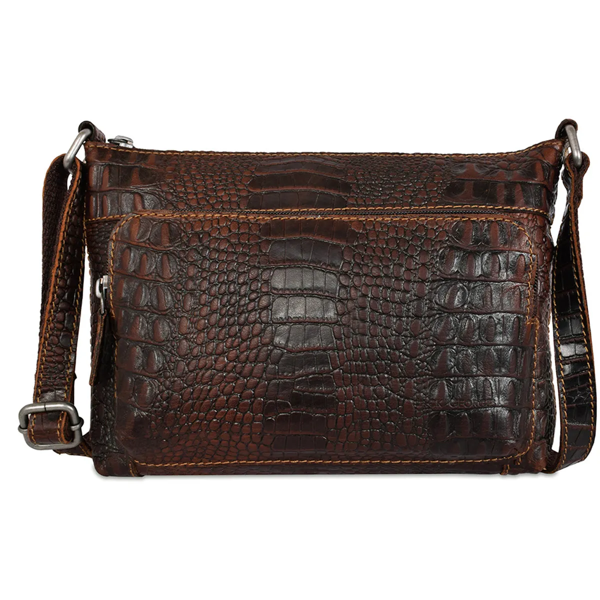 Jack Georges Hornback Croco Mini City Crossbody HB810