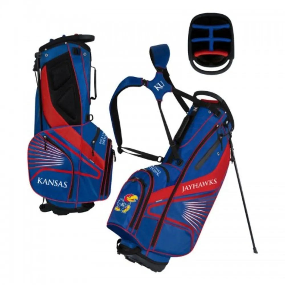 Kansas Jayhawks WinCraft "Grid Iron III" 6-Way Stand Golf Bag