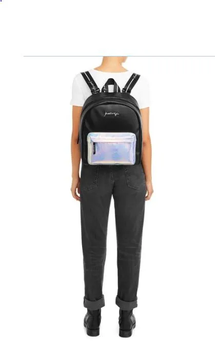 Kendall   Kylie Large Black / Iridescent Backpack