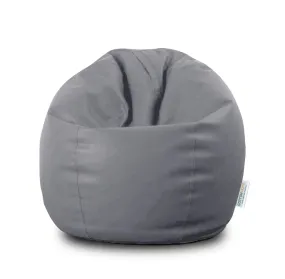 Kids Bean Bag Grey Small Size Indoor Outdoor Furniture Sofa Zipper Closure Couch PU Leather Polystyrene Beads Filling Chair Comfy Washable Durable Room Organizer for kids 50x80x80cm