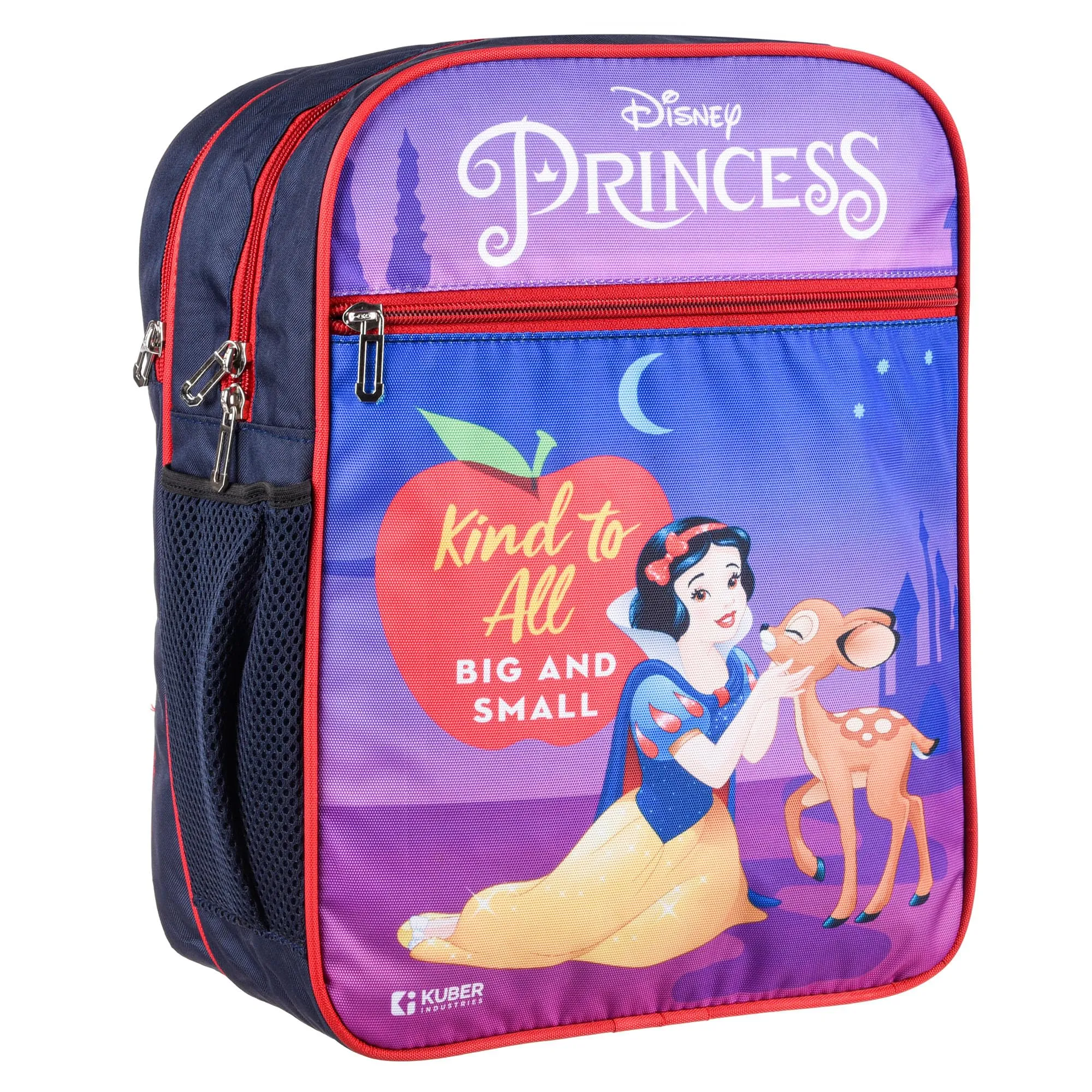 Kuber Industries Disney Princess Kind to All School Bags | Kids School Bags | Student Bookbag | Travel Backpack | School Bag for Girls & Boys | School Bag with 3 Compartments | Purple