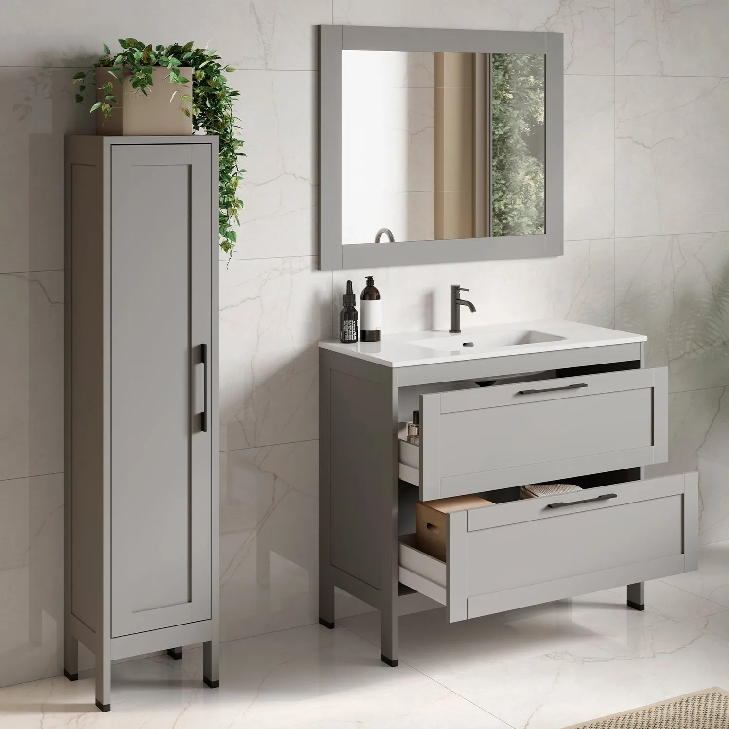 Lakeside Bathroom Single Vanity Cabinet with Onix Basin