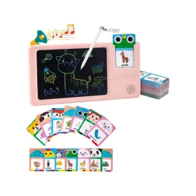 LCD Writing and Drawing Tablet, English and Arabic Talking Flash Card Reader, with 112 Cards with words and Pictures for Kids and Toddlers