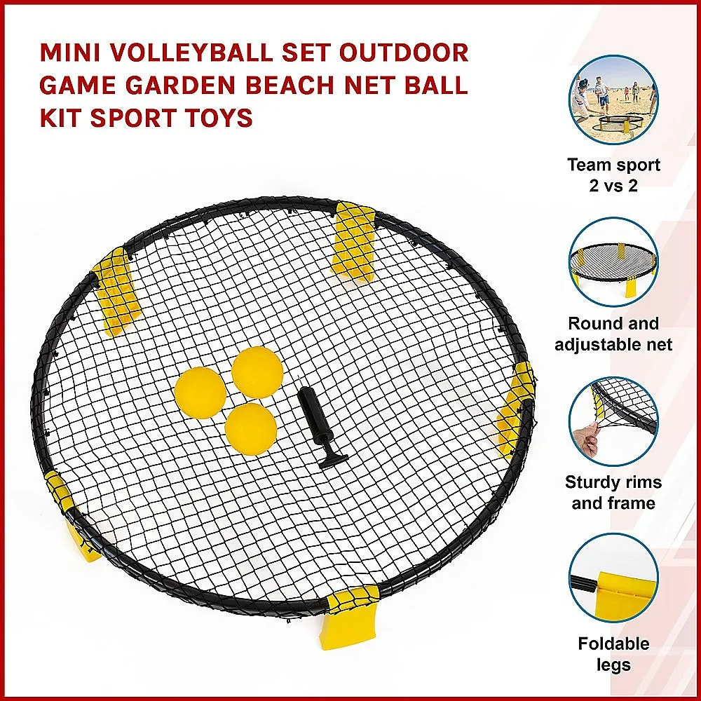 Lightweight Mini Volleyball Set with Adjustable Net, 3 Balls, Pump