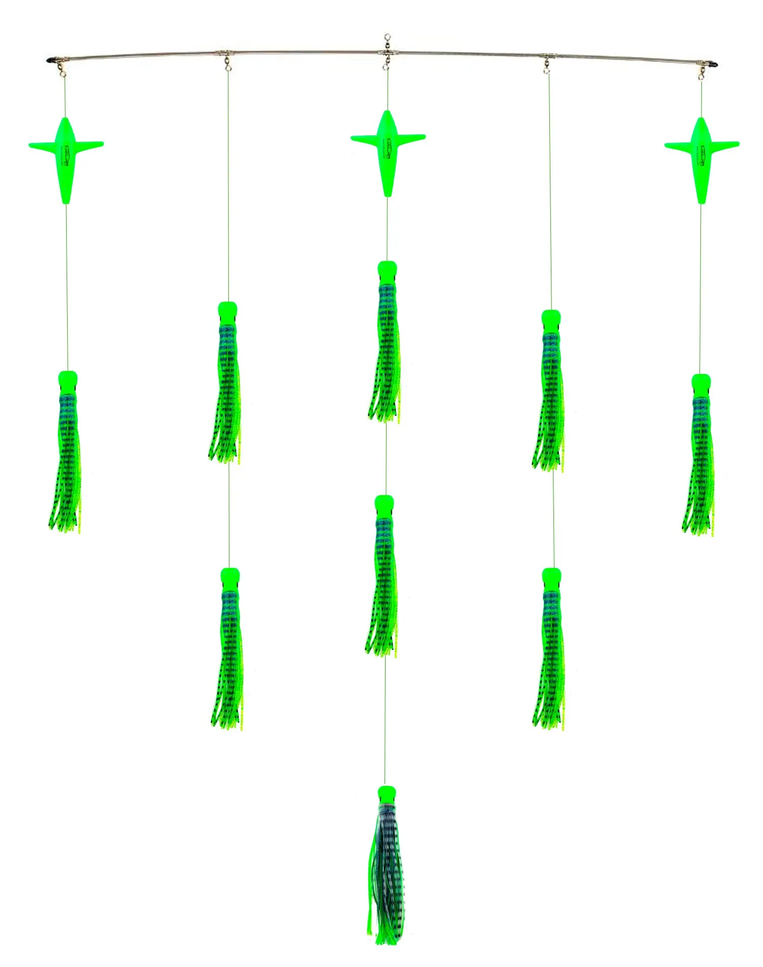 Lobo Lures 36" Skipjack UV Hybrid Green Mackerel Splash Spreader Bar