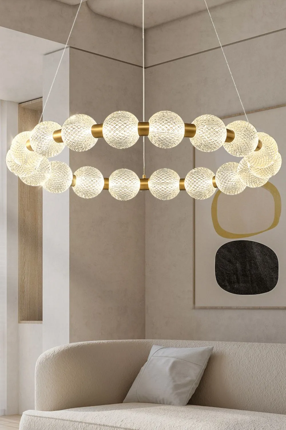 Luxury Pearl Ring Chandelier