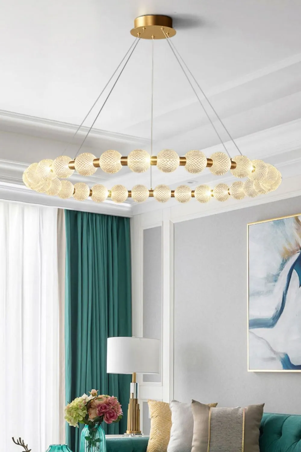 Luxury Pearl Ring Chandelier