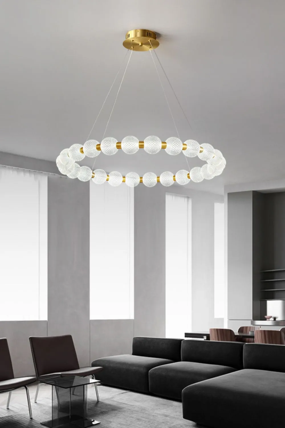 Luxury Pearl Ring Chandelier