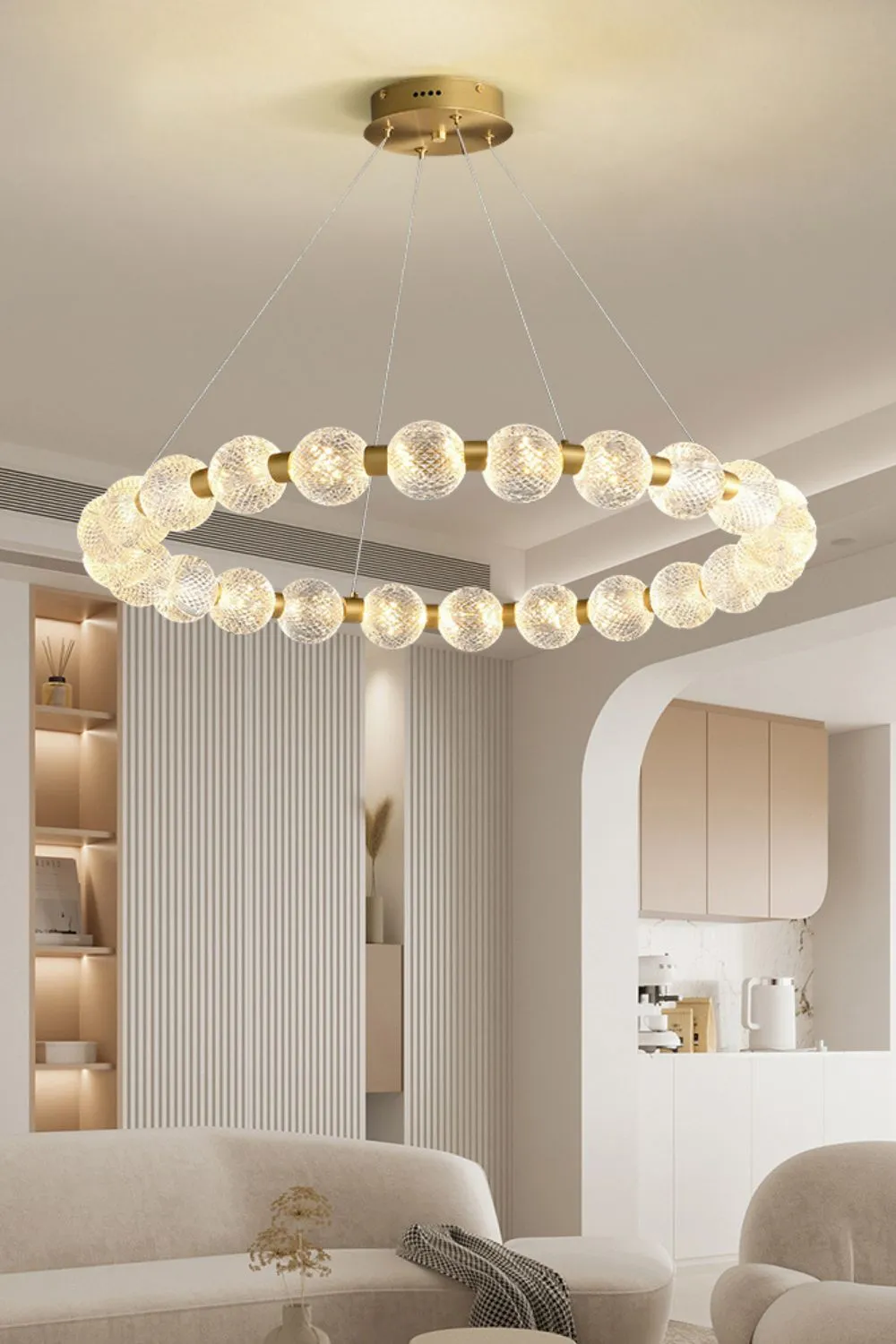 Luxury Pearl Ring Chandelier