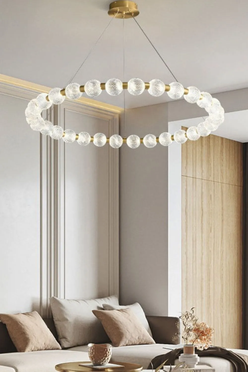 Luxury Pearl Ring Chandelier