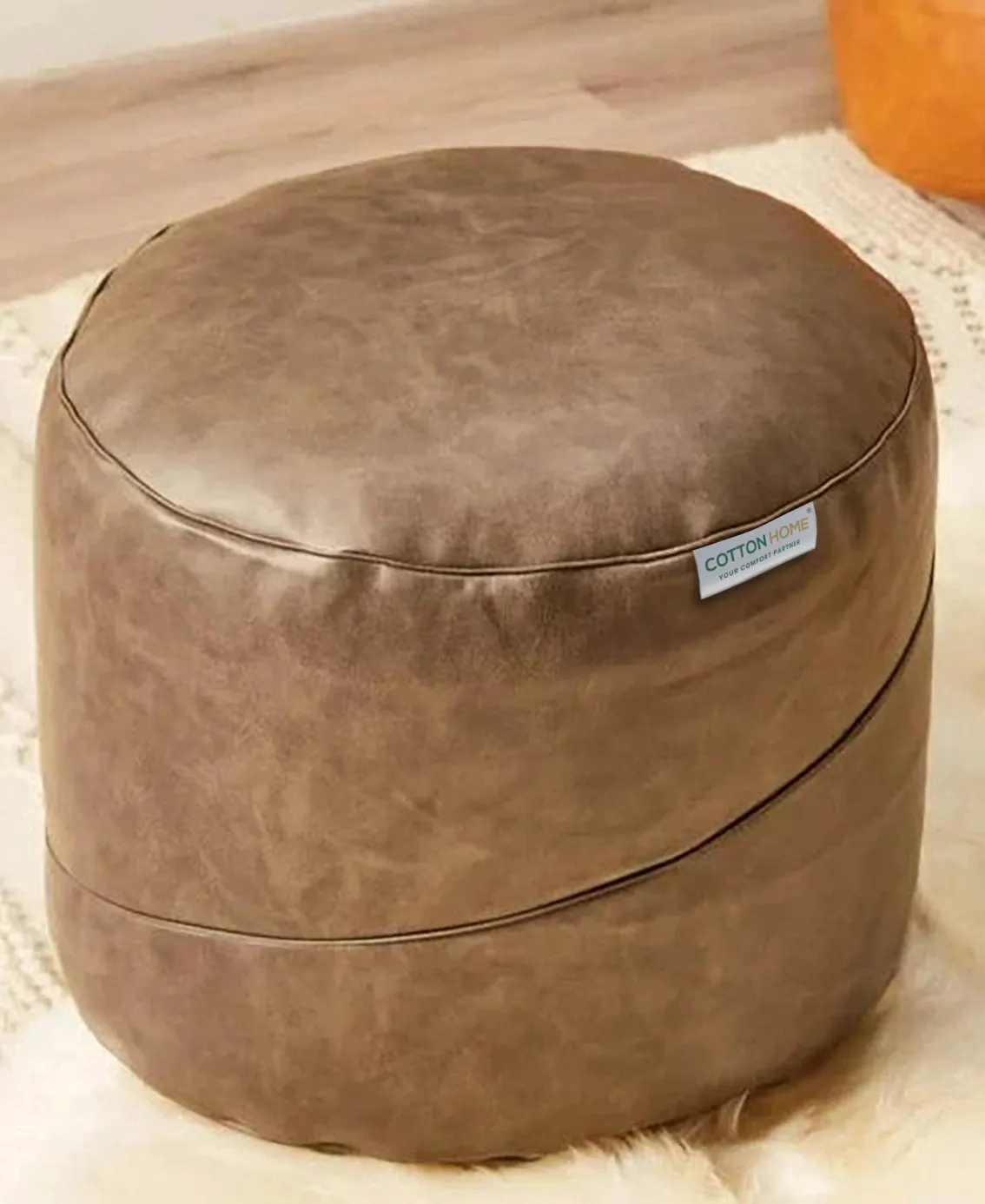 Luxury Pure Faux Leather Ottoman 45x35 cm