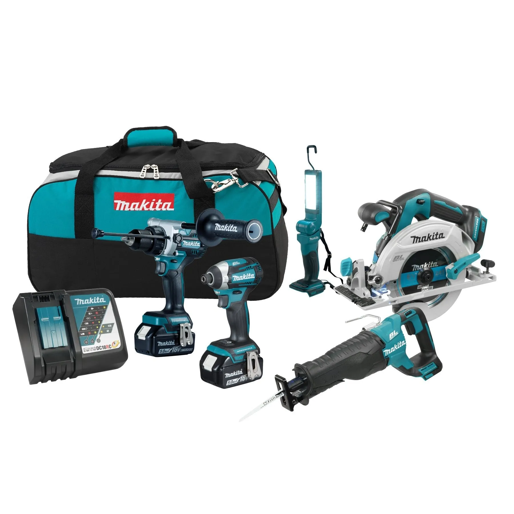 Makita DLX5083TX1 18V (5.0 Ah) LXT 5 Tool Combo Kit