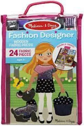 Melissa & Doug - Fashion Designer Wooden Fabric Press - 24 Fabric Pieces