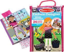 Melissa & Doug - Fashion Designer Wooden Fabric Press - 24 Fabric Pieces