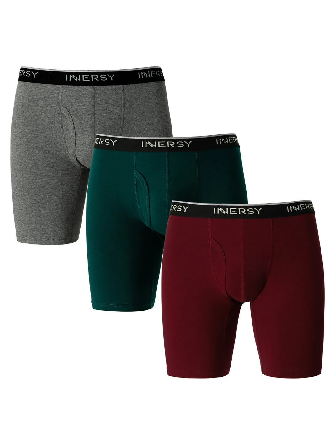 Men's Cotton Long Leg Boxer Briefs 3-Pack