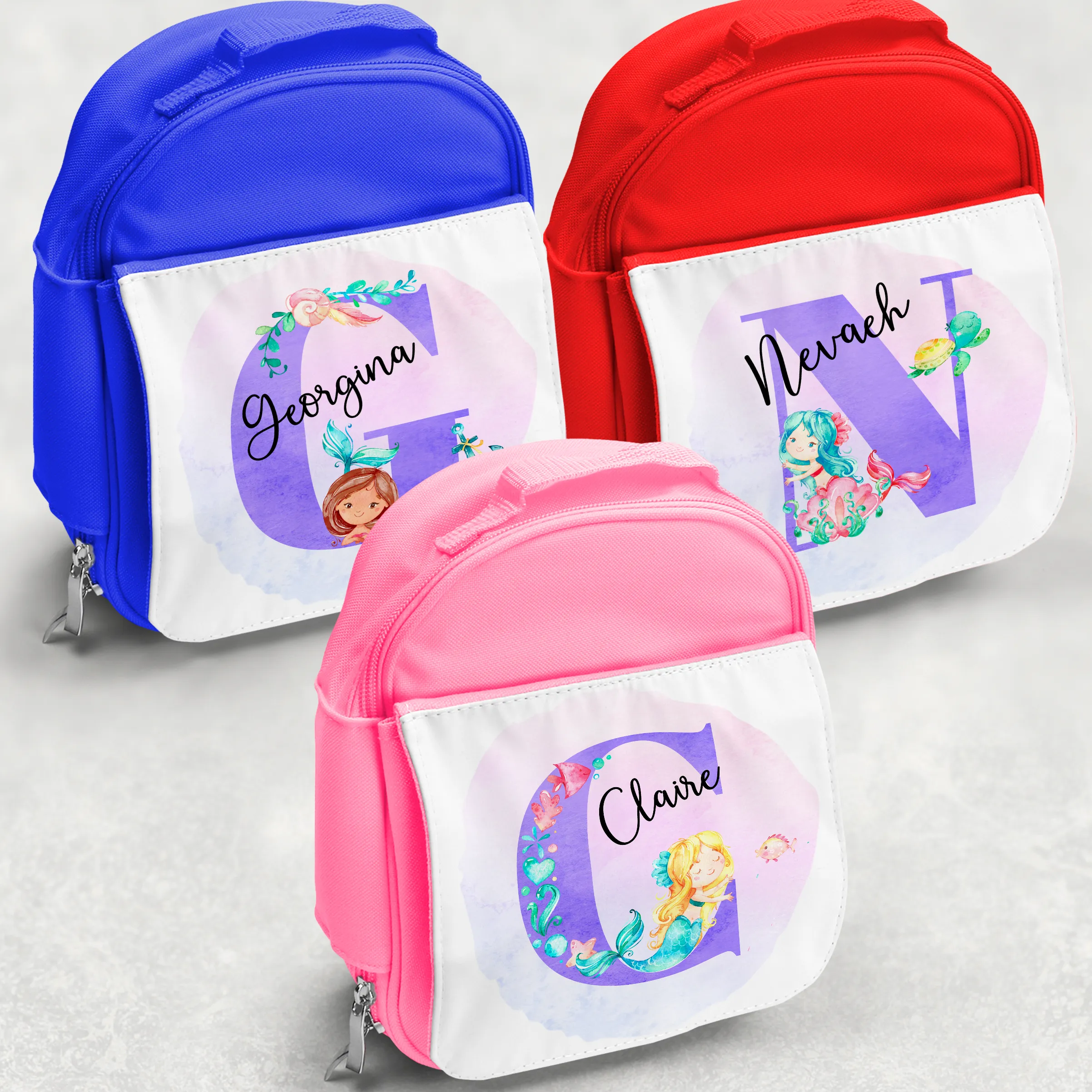 Mermaid Alphabet Personalised Kids Insulated Lunch Bag