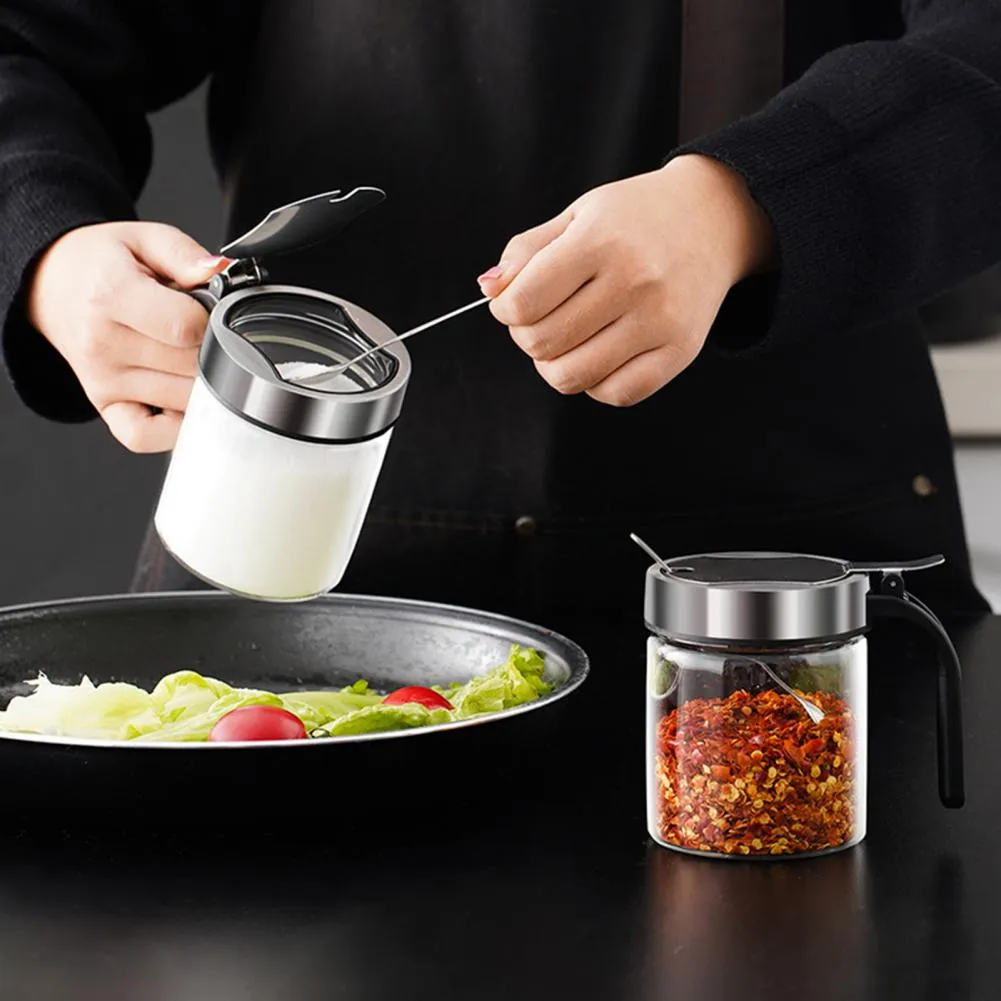 Moisture Proof Elegant Glass Seasoning Storage Jar