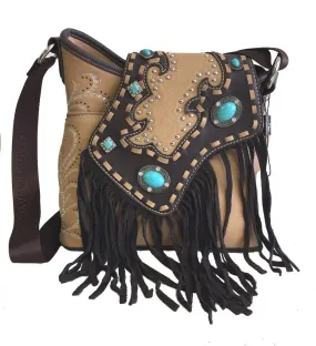 Montana West Turquoise and Fringe Western Crossbody Bag