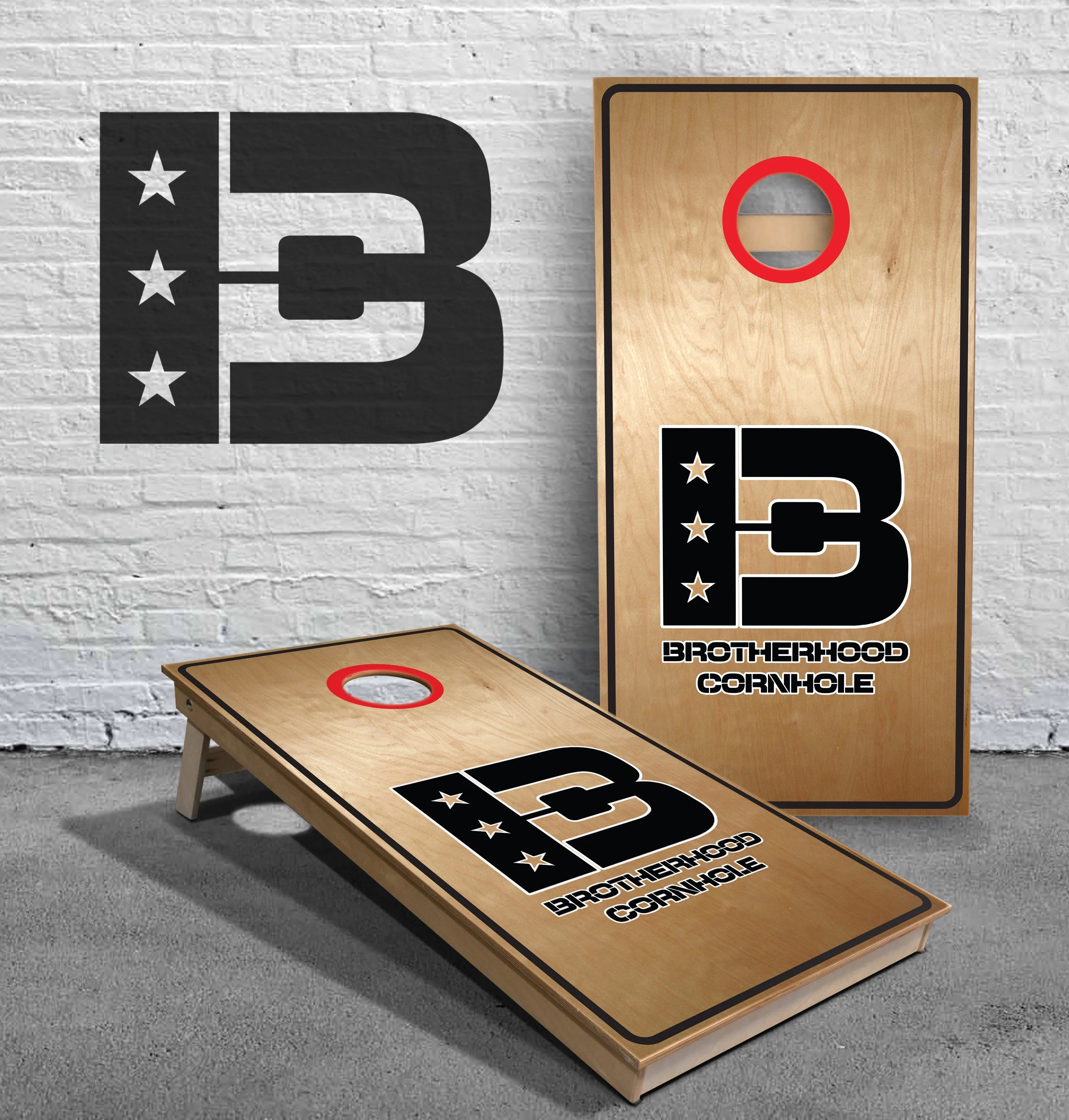 Natural Logo Brotherhood Cornhole Logo ACL Approved Cornhole Boards