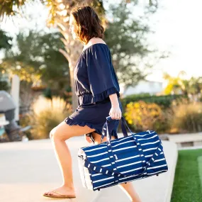 Navy Stripe Duffel Bag