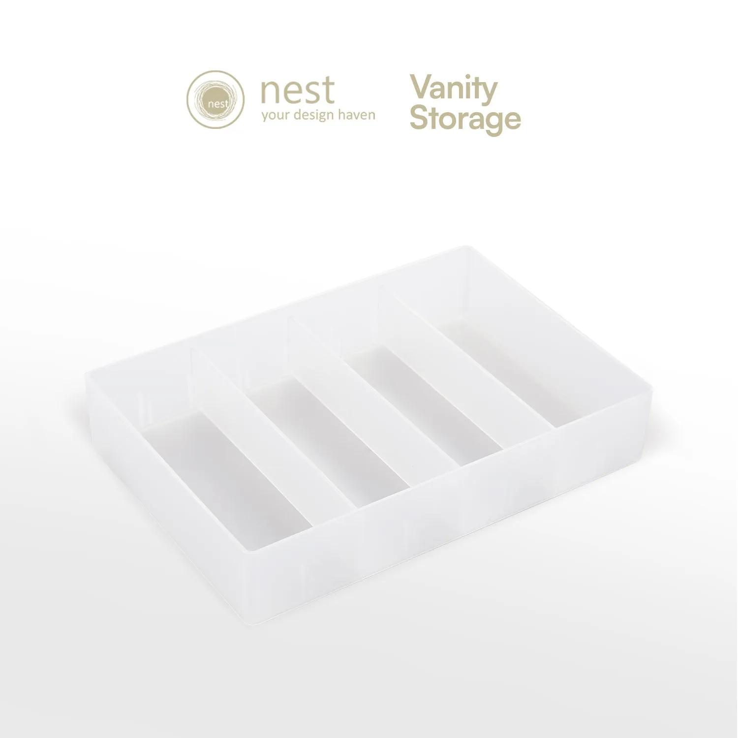 NEST DESIGN LAB Vanity Kit Storage Organizer Bin - White