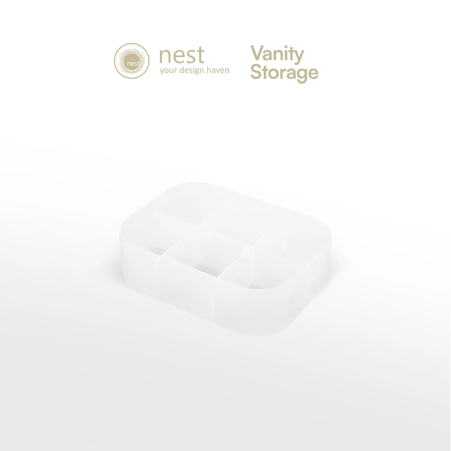 NEST DESIGN LAB Vanity Kit Storage Organizer Bin - White