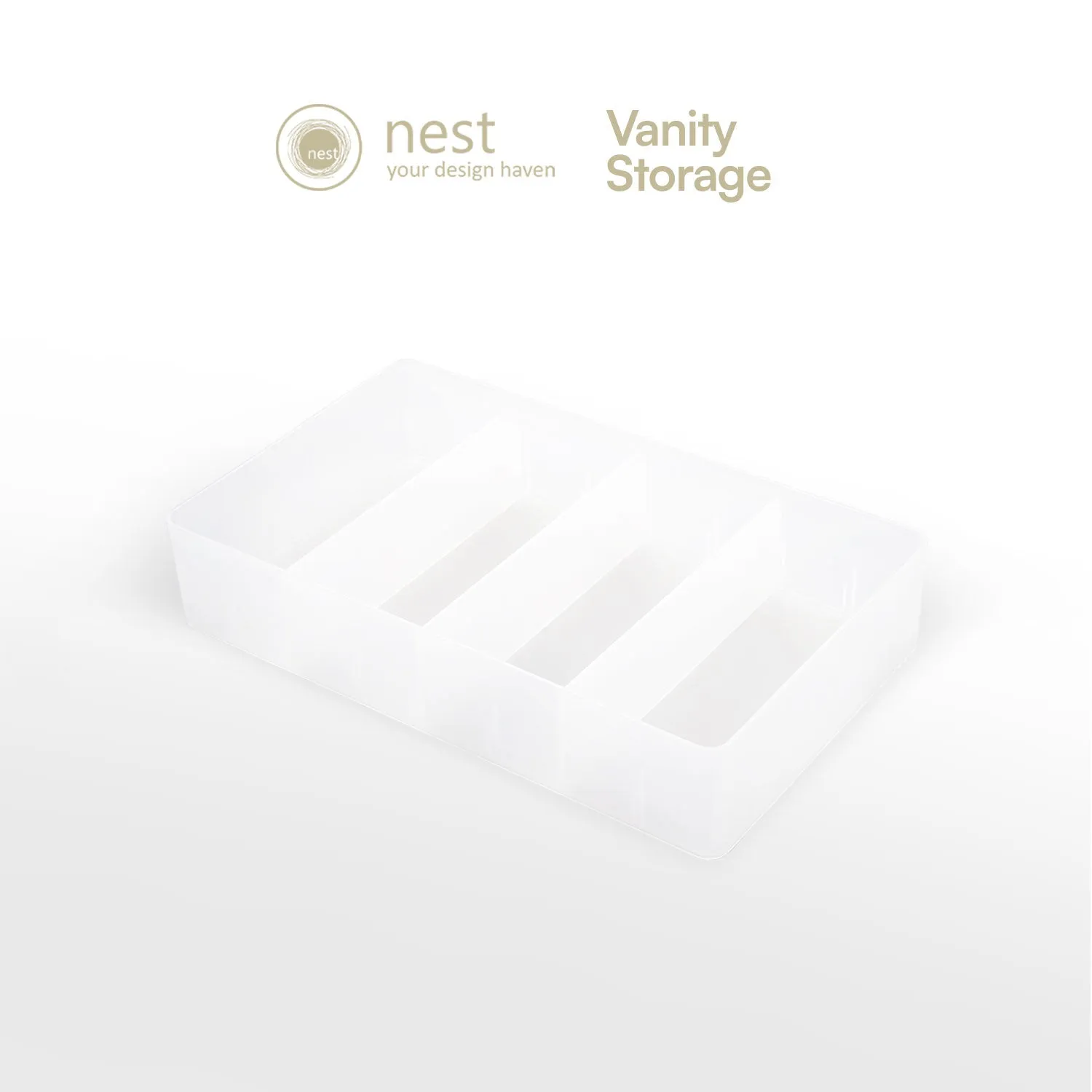 NEST DESIGN LAB Vanity Kit Storage Organizer Bin - White