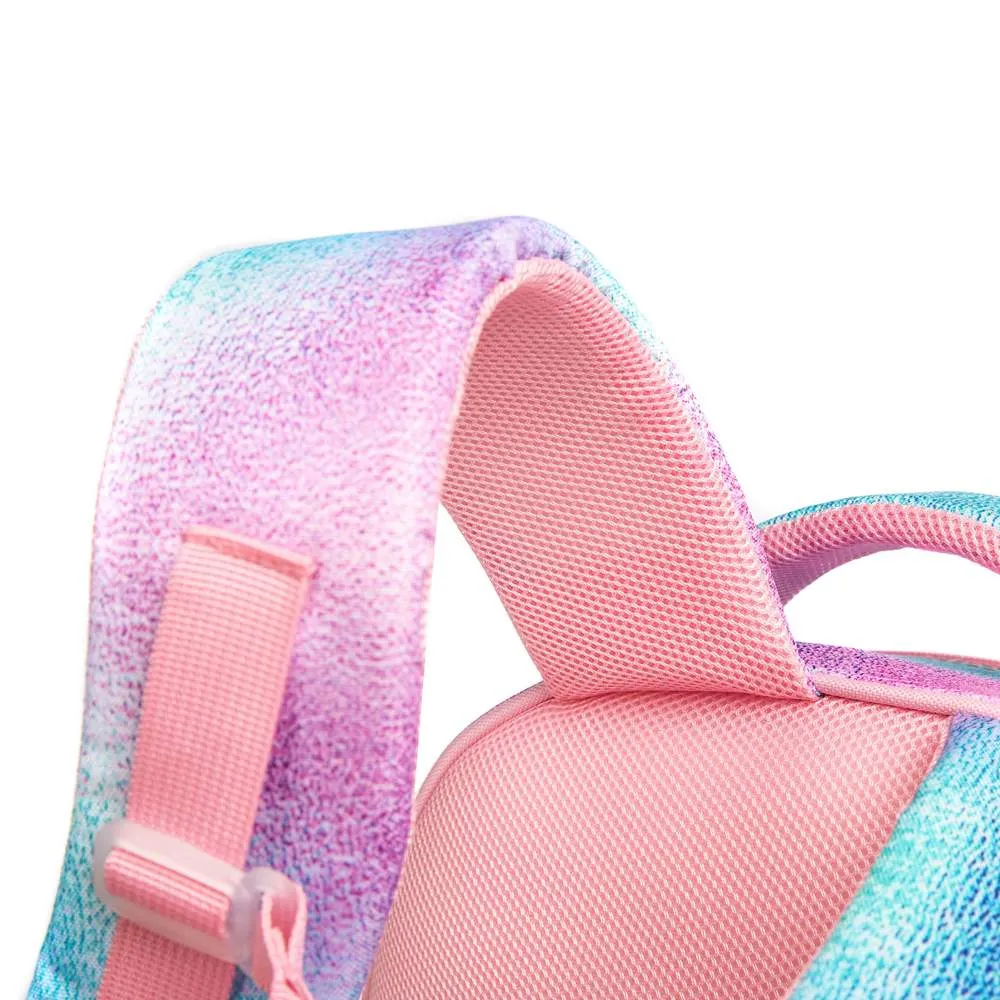 (NET) Unicorn Backpack Glitter Sequin Bookbag With Lunch Box Set Of 3 Pcs