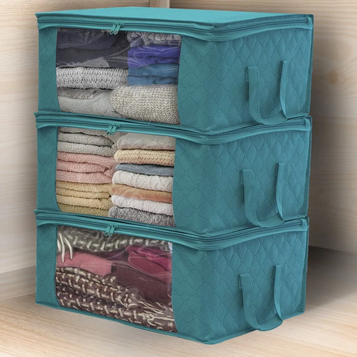 「❉New Year - 40% Off」Clear Window Foldable Storage Bag (19.3'' x 14.2'' x 8.3'')