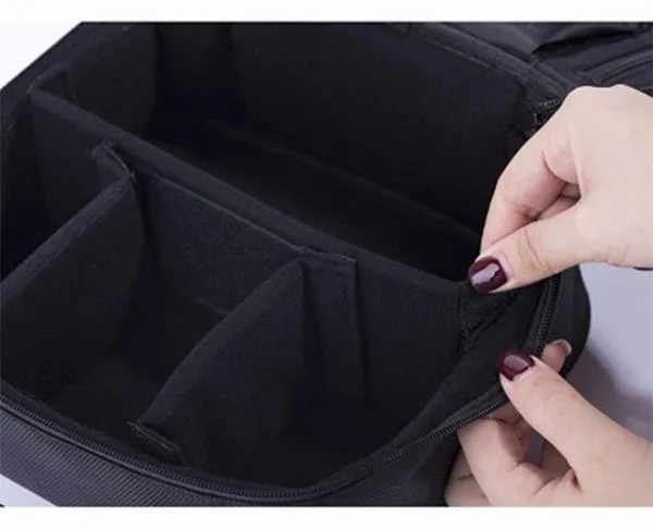 Nylon Black & Rose High Quality Travel Women Cosmetic Bag